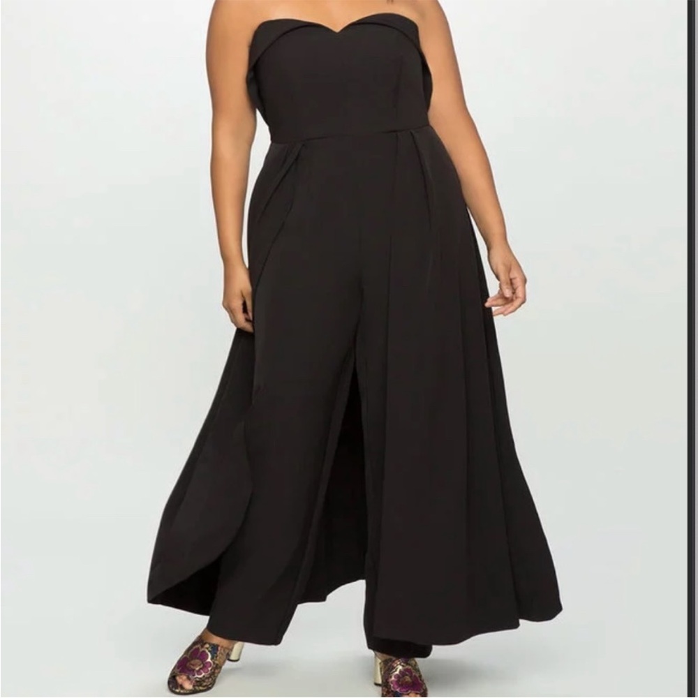 NWT Eloquii Elegant Black Strapless Jumpsuit